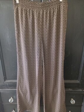 MICHAEL Michael Kors Black and Tan Wide Leg Pants